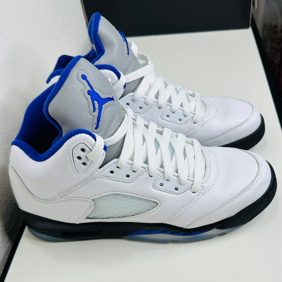 Nike Air Jordan 5 Retro (GS) White Dark Concord Black Sneaker Shoe 6.5 main image 14